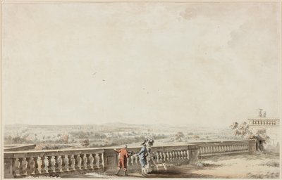 Figures sur une terrasse - Michel Vincent Brandoin or Brandouin
